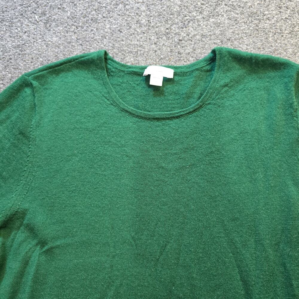J Jill Sweater Top Womens Size Medium Green Merino Wool Long Sleeve Knit Capsule - Picture 2 of 11